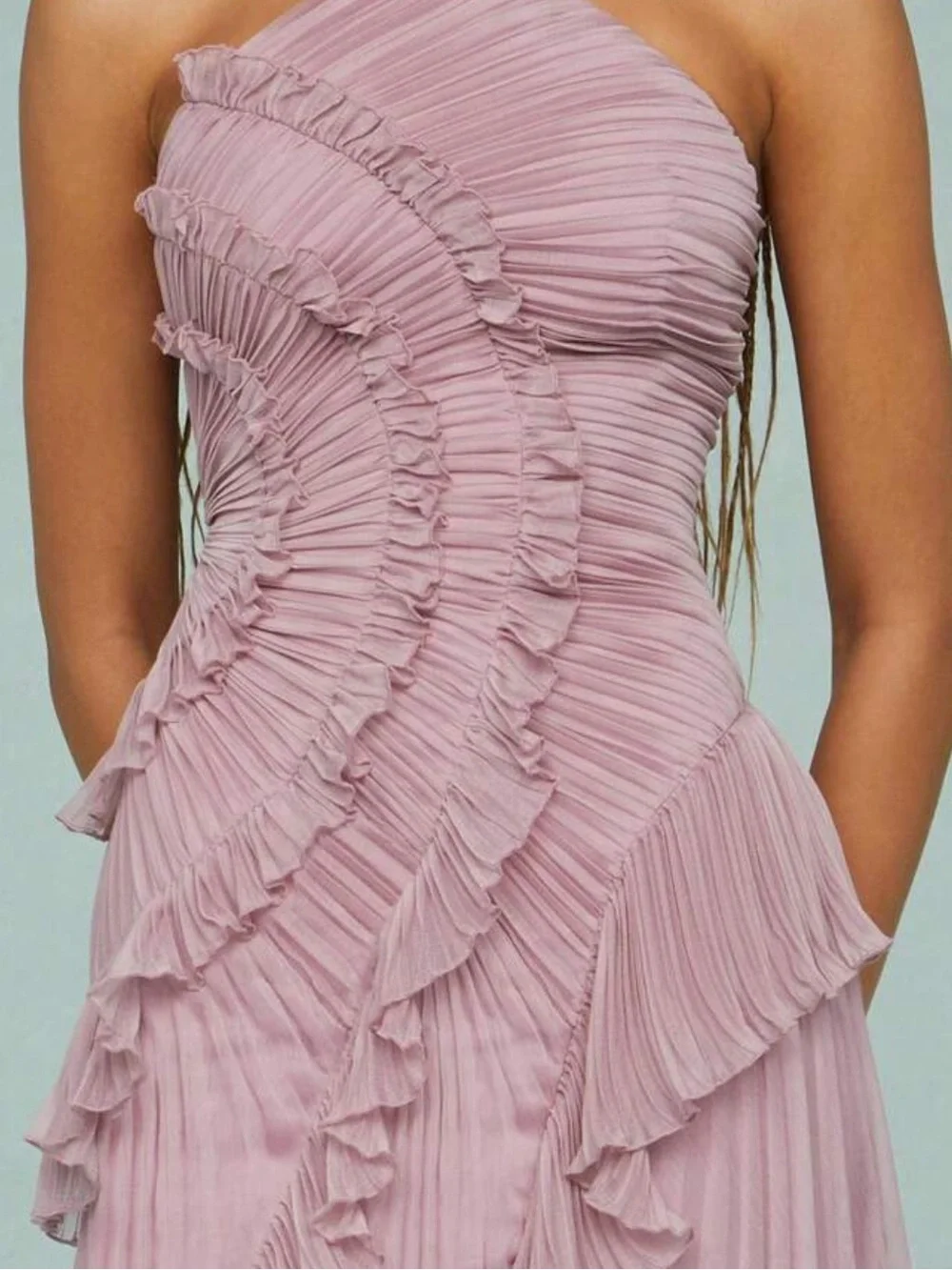 Halter neck ruffle maxi dress - Picture 4 of 7